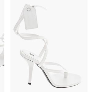 OFF - WHITE white 11cm leather ZIPTIE  sandal